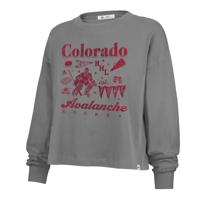 COLORADO AVALANCHE TEAM COLLAGE '47 SYDNEY LONG SLEEVE TEE WOMENS made by 47
