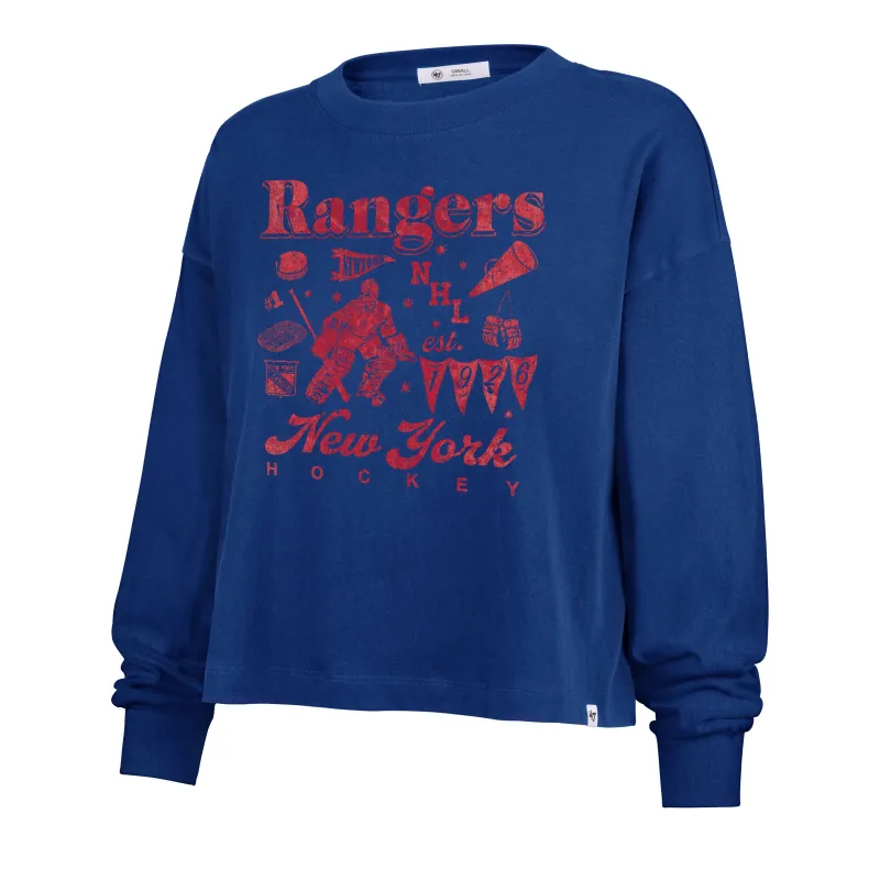 NEW YORK RANGERS TEAM COLLAGE '47 SYDNEY LONG SLEEVE TEE WOMENS made by 47