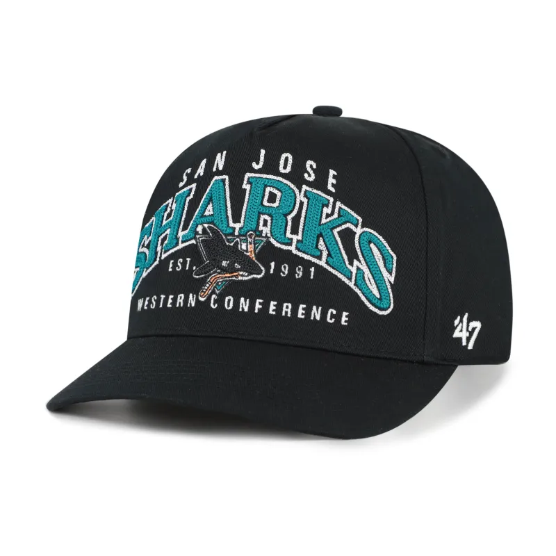 SAN JOSE SHARKS VINTAGE SMALL BACK SHIELD '47 HITCH sold by 47