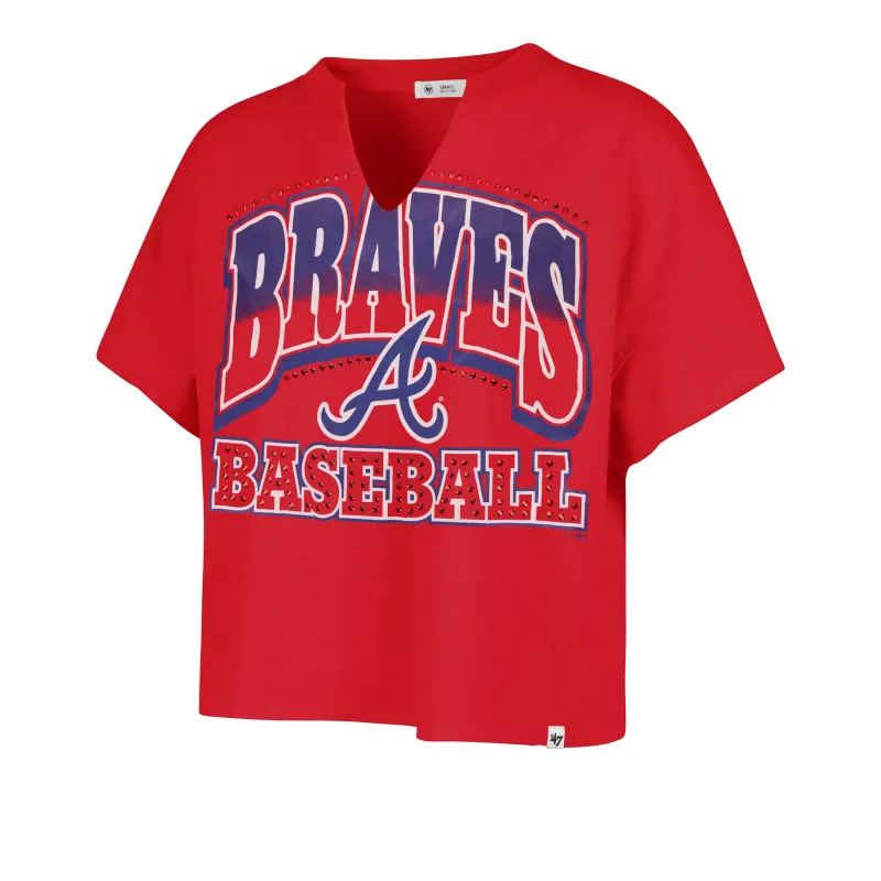 ATLANTA BRAVES WIN BIG '47 OVERSIZED NOTCH NECK TEE WOMENS made by 47