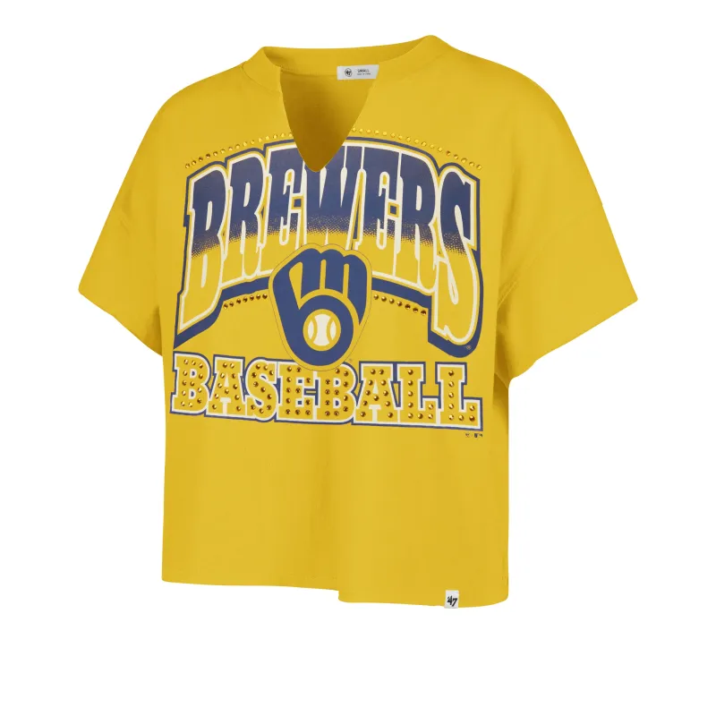 MILWAUKEE BREWERS WIN BIG '47 OVERSIZED NOTCH NECK TEE WOMENS made by 47