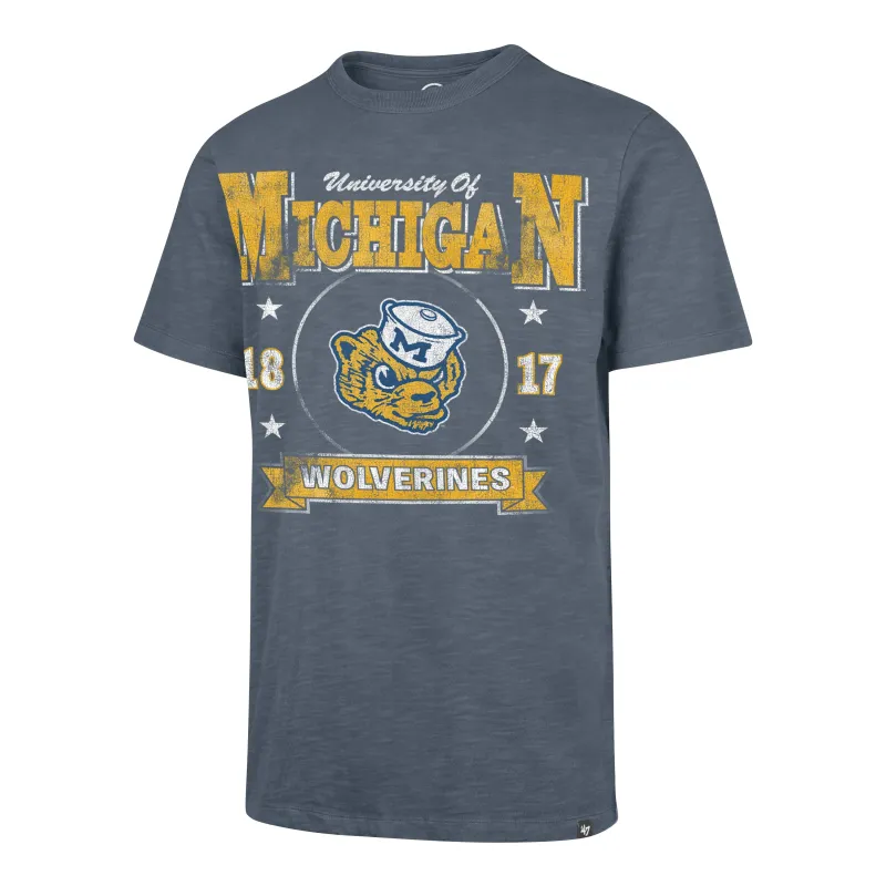 MICHIGAN WOLVERINES VINTAGE HOLT HEAVY '47 SLUB TEE made by 47