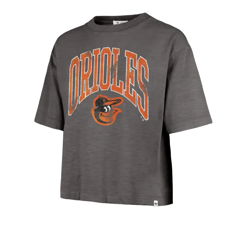 BALTIMORE ORIOLES MINDI HEAVY '47 SLUB CROP TEE WOMENS made by 47