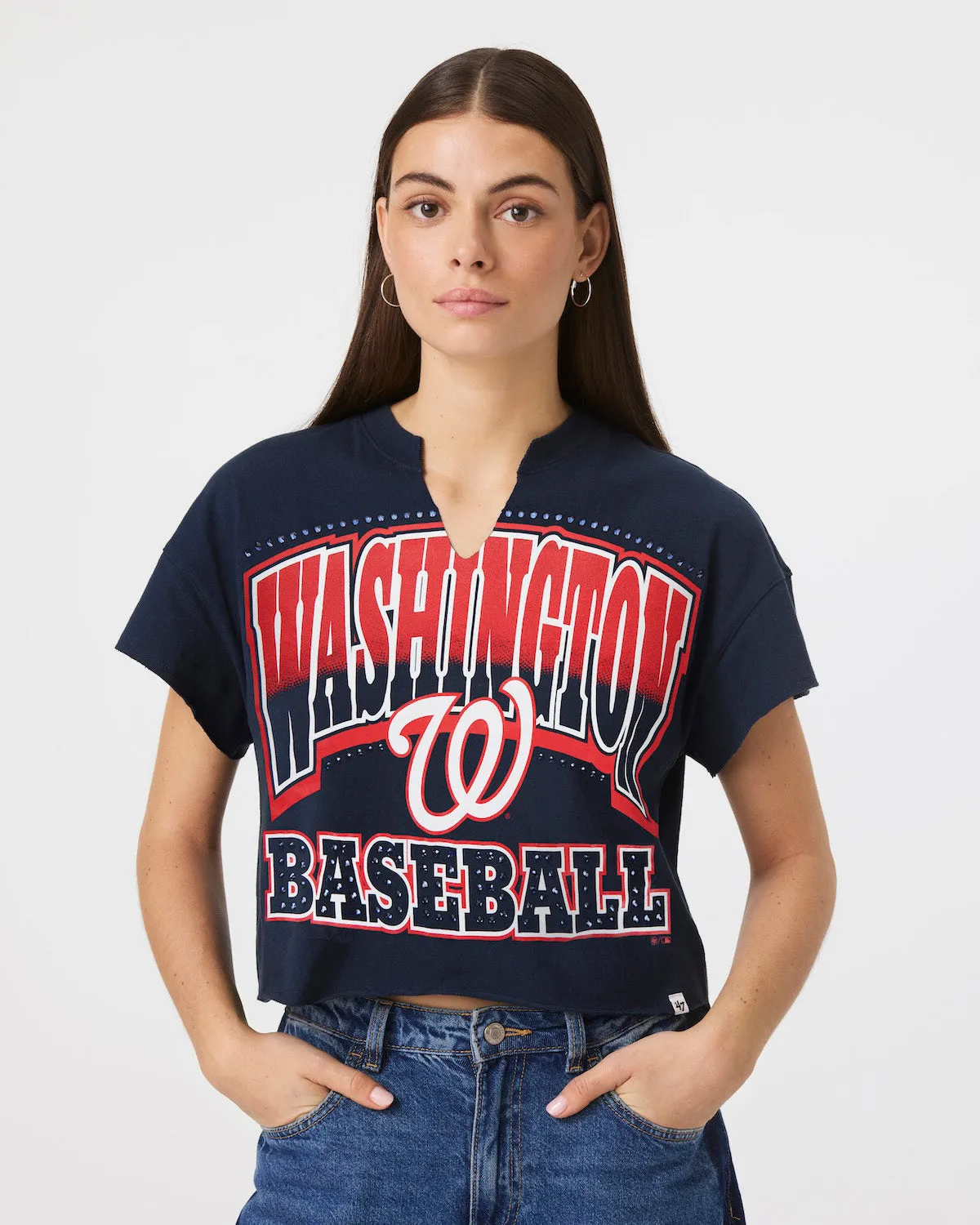 WASHINGTON NATIONALS WIN BIG '47 OVERSIZED NOTCH NECK TEE WOMENS sold by 47 product image thumbnail 3