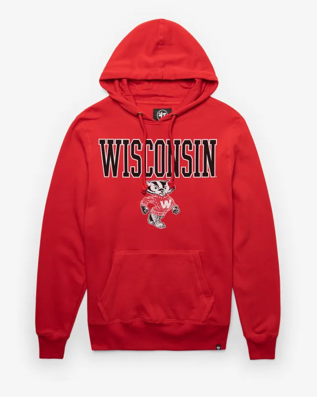 WISCONSIN BADGERS VINTAGE STRAIGHT BLOCK '47 HEADLINE HOOD made by 47