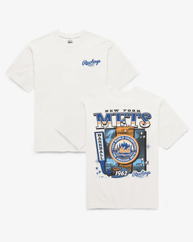 NEW YORK METS COOPERSTOWN RAWLINGS POSTER '47 FOUNDATION TEE made by 47