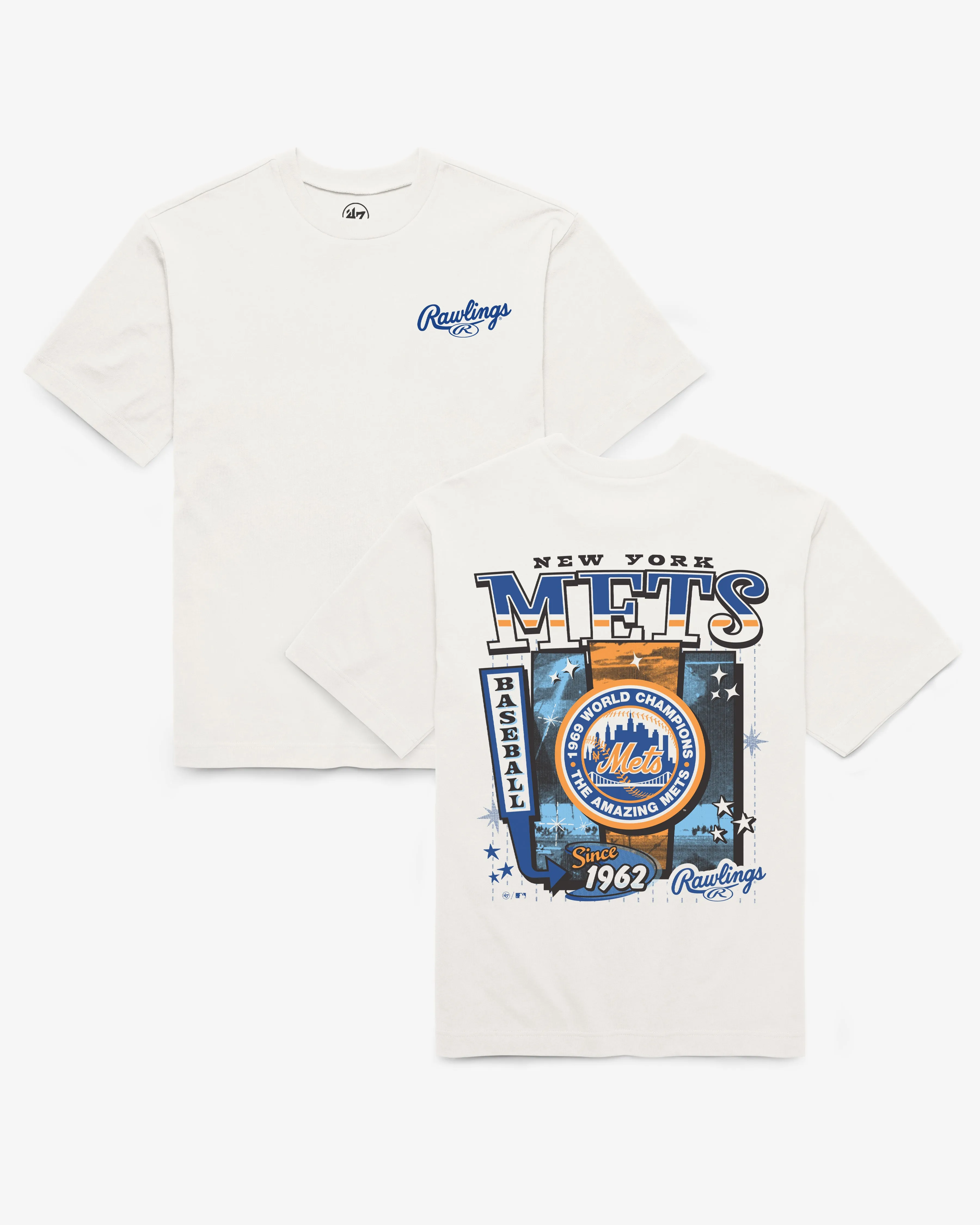 NEW YORK METS COOPERSTOWN RAWLINGS POSTER '47 FOUNDATION TEE sold by 47