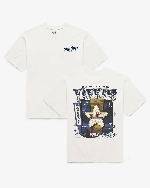 NEW YORK YANKEES COOPERSTOWN RAWLINGS POSTER '47 FOUNDATION TEE made by 47