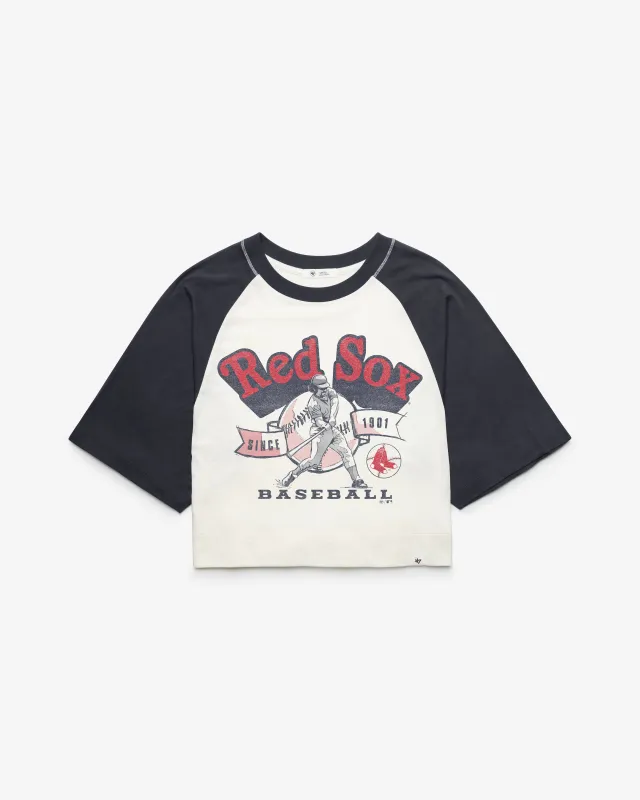 BOSTON RED SOX COOPERSTOWN INFIELD SHIFT '47 RAGLAN CROP TEE WOMENS made by 47