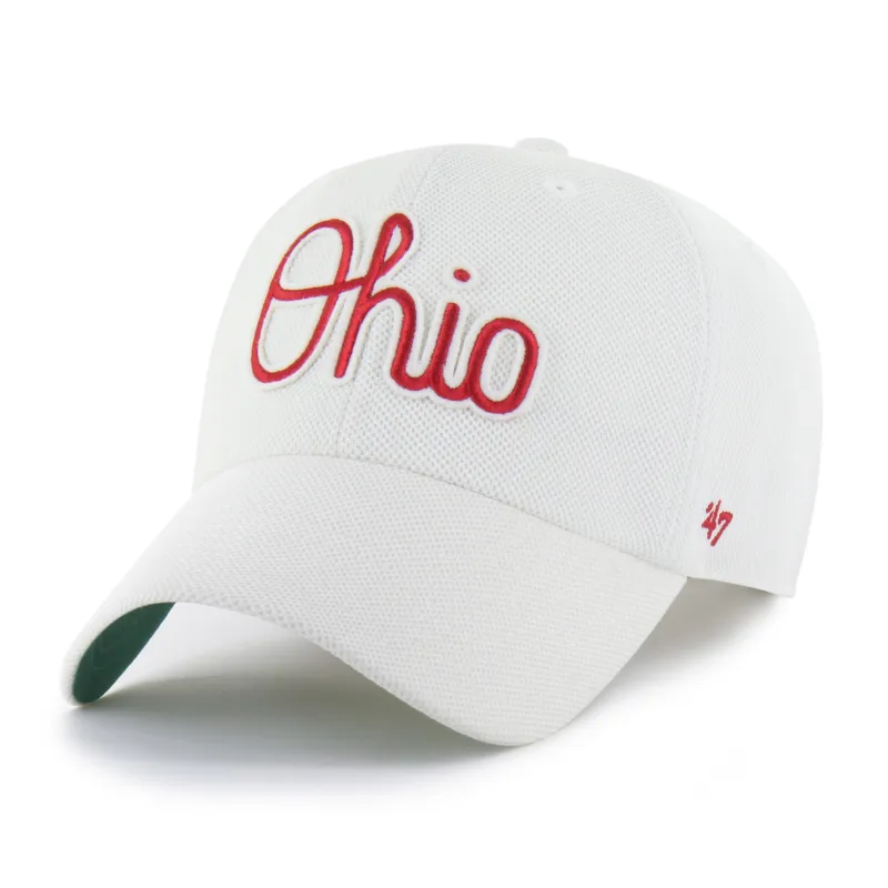OHIO STATE BUCKEYES VINTAGE GRANDSTAND PIQUE SCRIPT '47 CLEAN UP made by 47