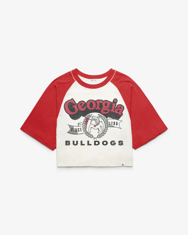 GEORGIA BULLDOGS VINTAGE INFIELD SHIFT '47 RAGLAN CROP TEE WOMENS made by 47