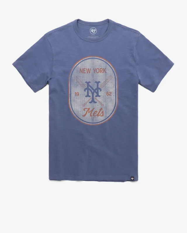 NEW YORK METS COOPERSTOWN CROSS PATCH '47 SCRUM TEE made by 47