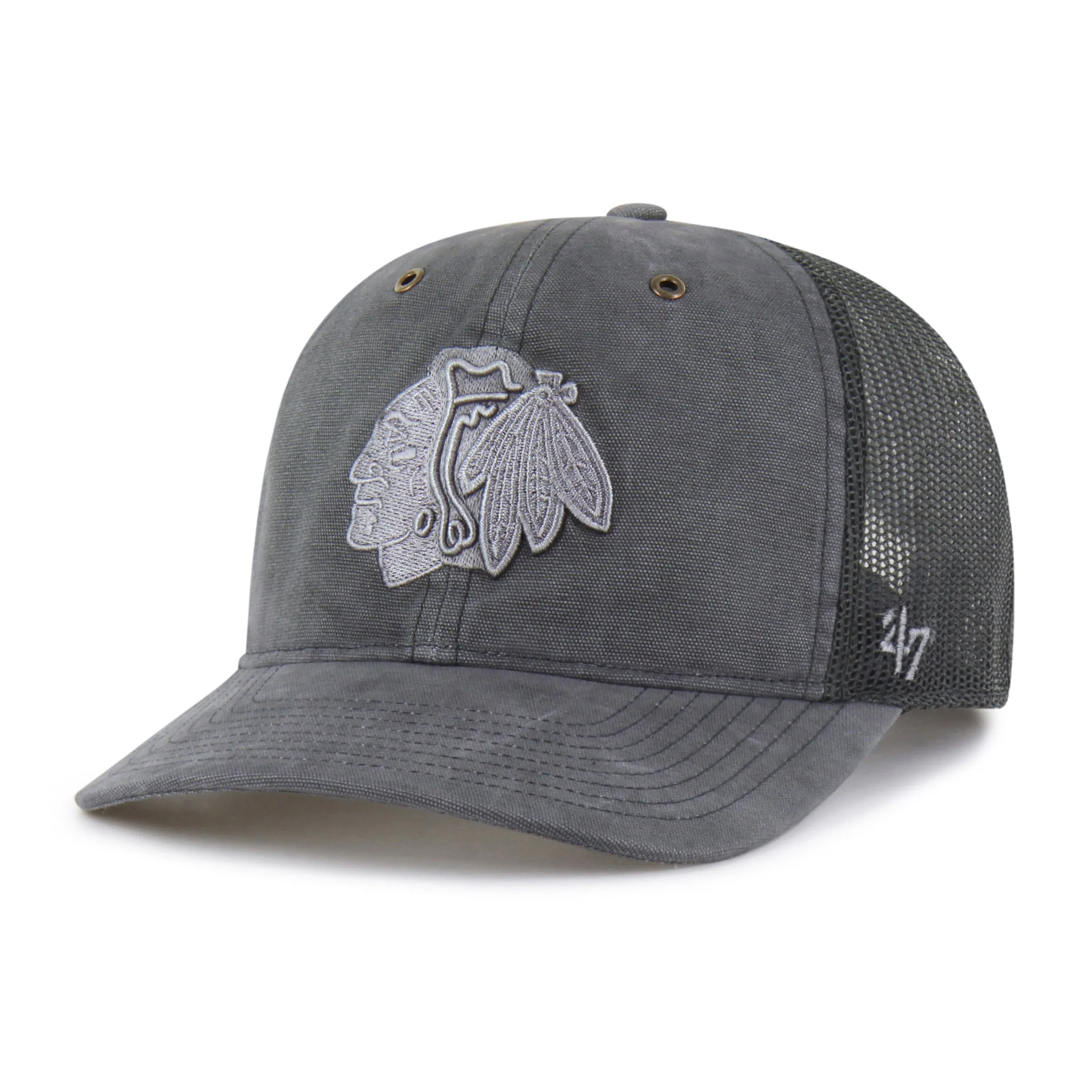 CHICAGO BLACKHAWKS CARHARTT DYED '47 TRUCKER RF RELAXED FIT sold by 47 product image thumbnail 4