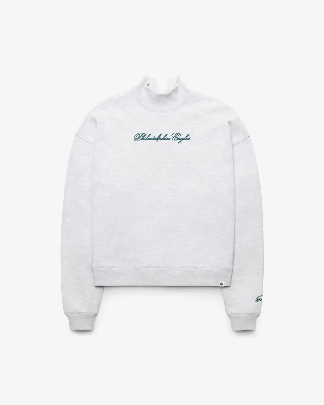 PHILADELPHIA EAGLES SCRIPT '47 MOCK NECK PULLOVER WOMENS made by 47