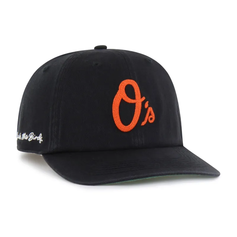 BALTIMORE ORIOLES CHAIN SIDE STITCH '47 CLEAN UP FLAT BRIM made by 47
