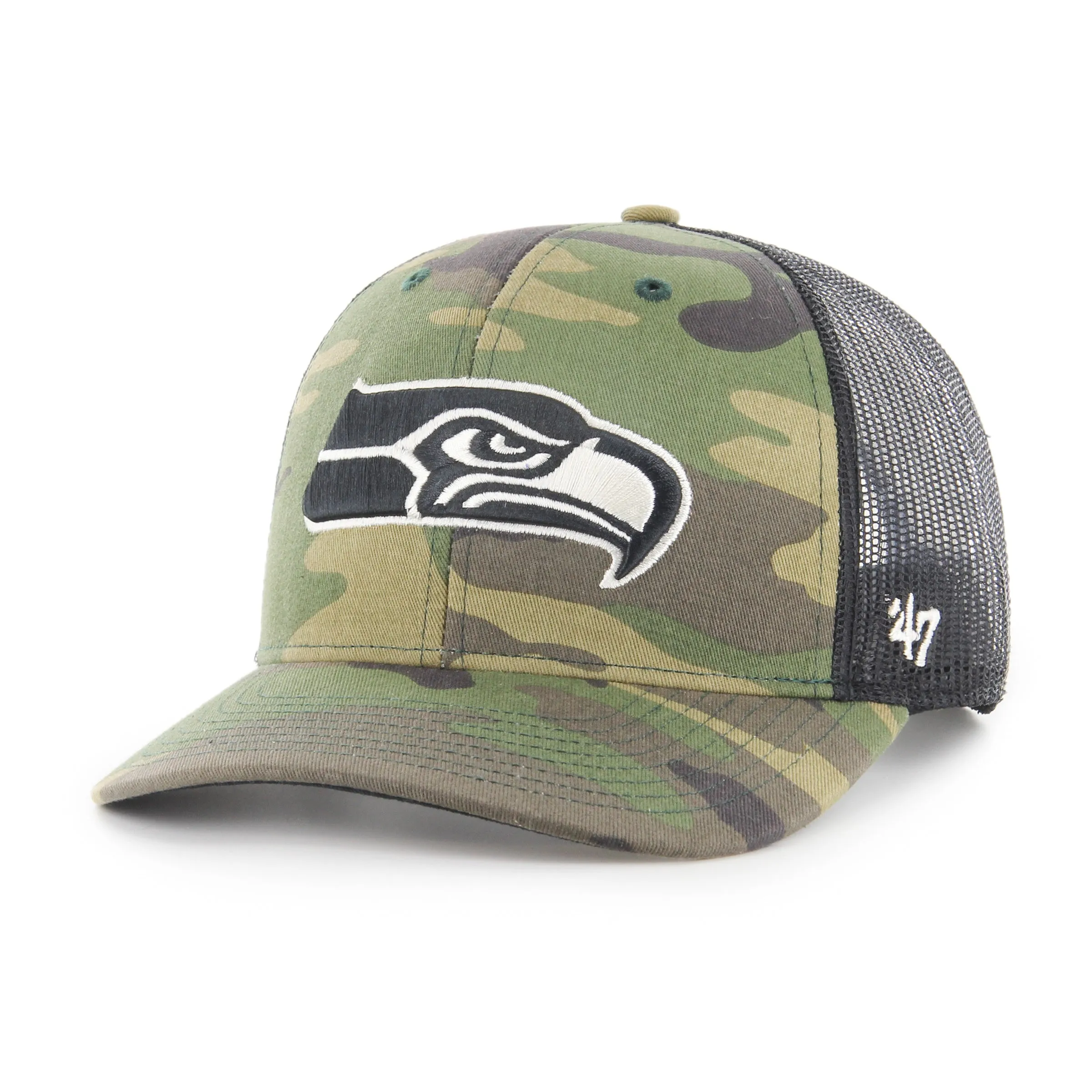 Seattle Seahawks Camo Strap '47 Trucker sold by 47