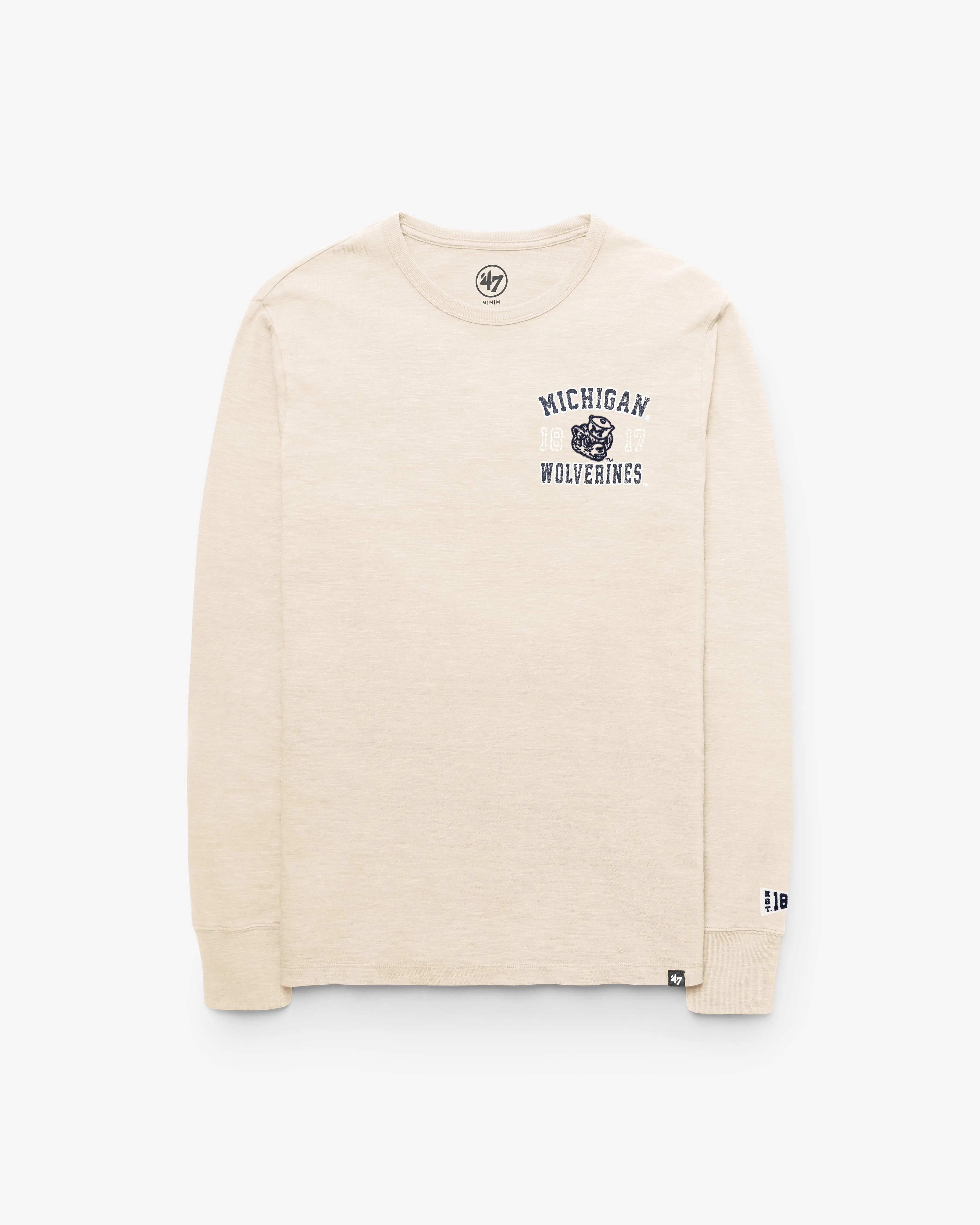 MICHIGAN WOLVERINES VINTAGE EGREMONT WELL WORN '47 HEAVY SLUB LONG SLEEVE TEE sold by 47
