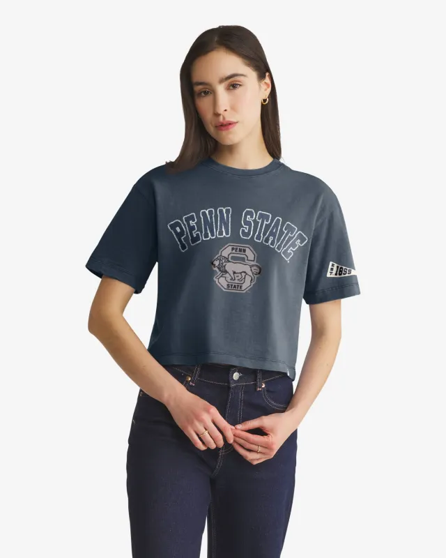 PENN STATE NITTANY LIONS VINTAGE ELMORE WELL WORN '47 HEAVY SLUB TEE WOMENS made by 47