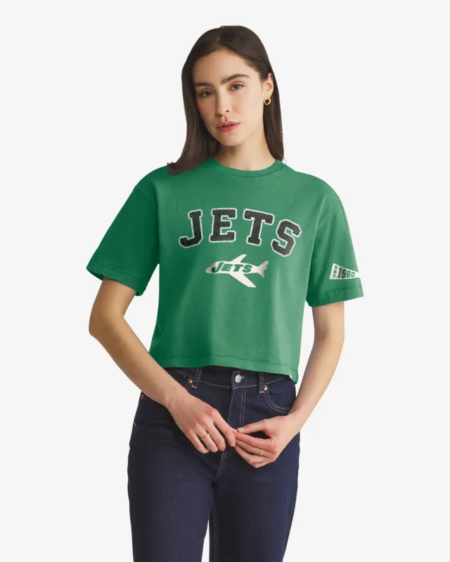 NEW YORK JETS HISTORIC ELMORE WELL WORN '47 HEAVY SLUB TEE WOMENS made by 47