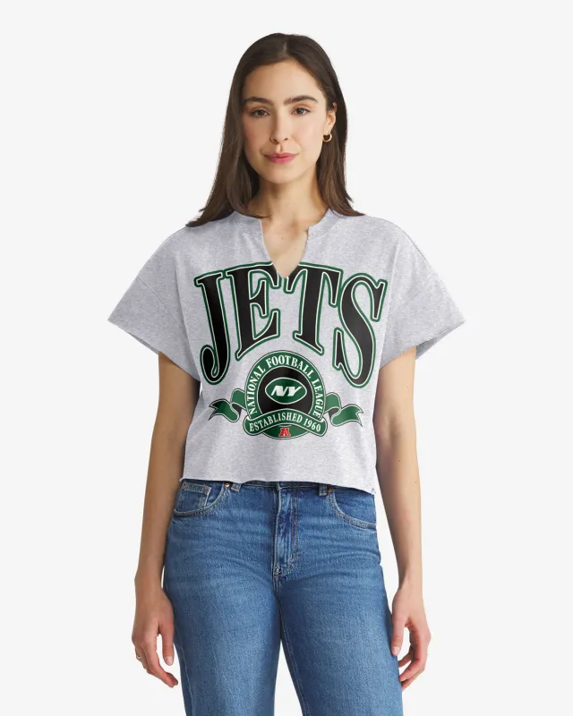 NEW YORK JETS BANNERS OUT '47 OVERSIZED NOTCH NECK TEE WOMENS made by 47