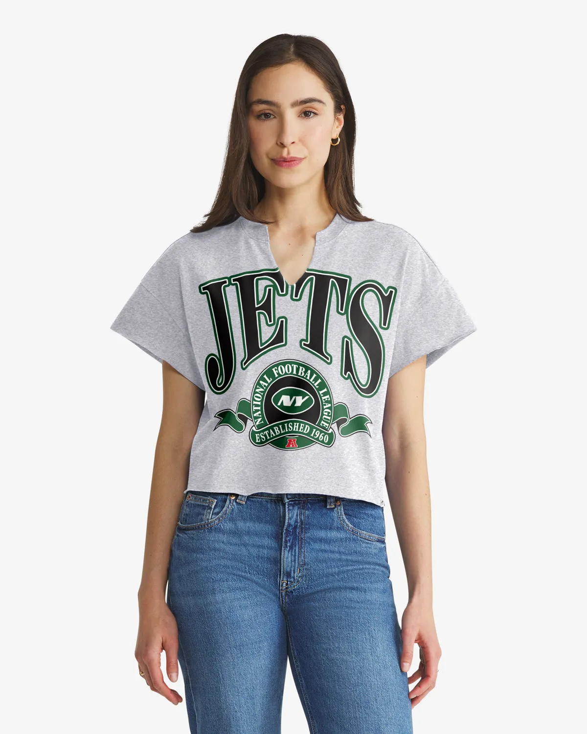 NEW YORK JETS BANNERS OUT '47 OVERSIZED NOTCH NECK TEE WOMENS sold by 47
