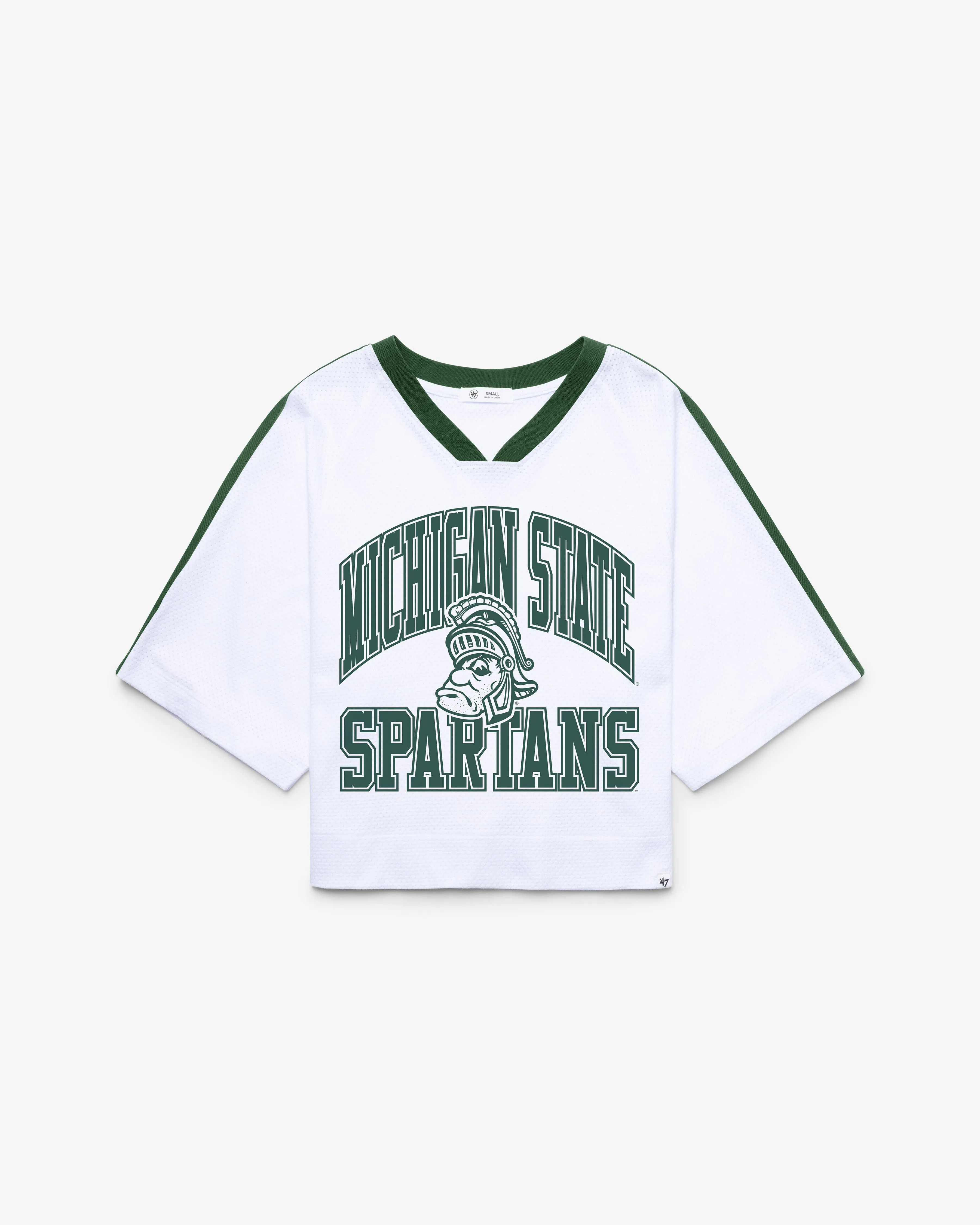 MICHIGAN STATE SPARTANS VINTAGE BIG OVERARCH '47 WOMEN'S DROP NEEDLE RAGLAN JERSEY sold by 47