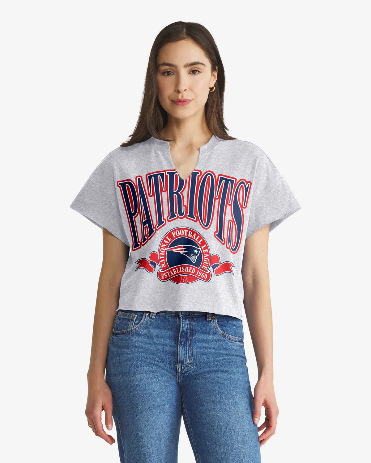 NEW ENGLAND PATRIOTS BANNERS OUT '47 OVERSIZED NOTCH NECK TEE WOMENS sold by 47