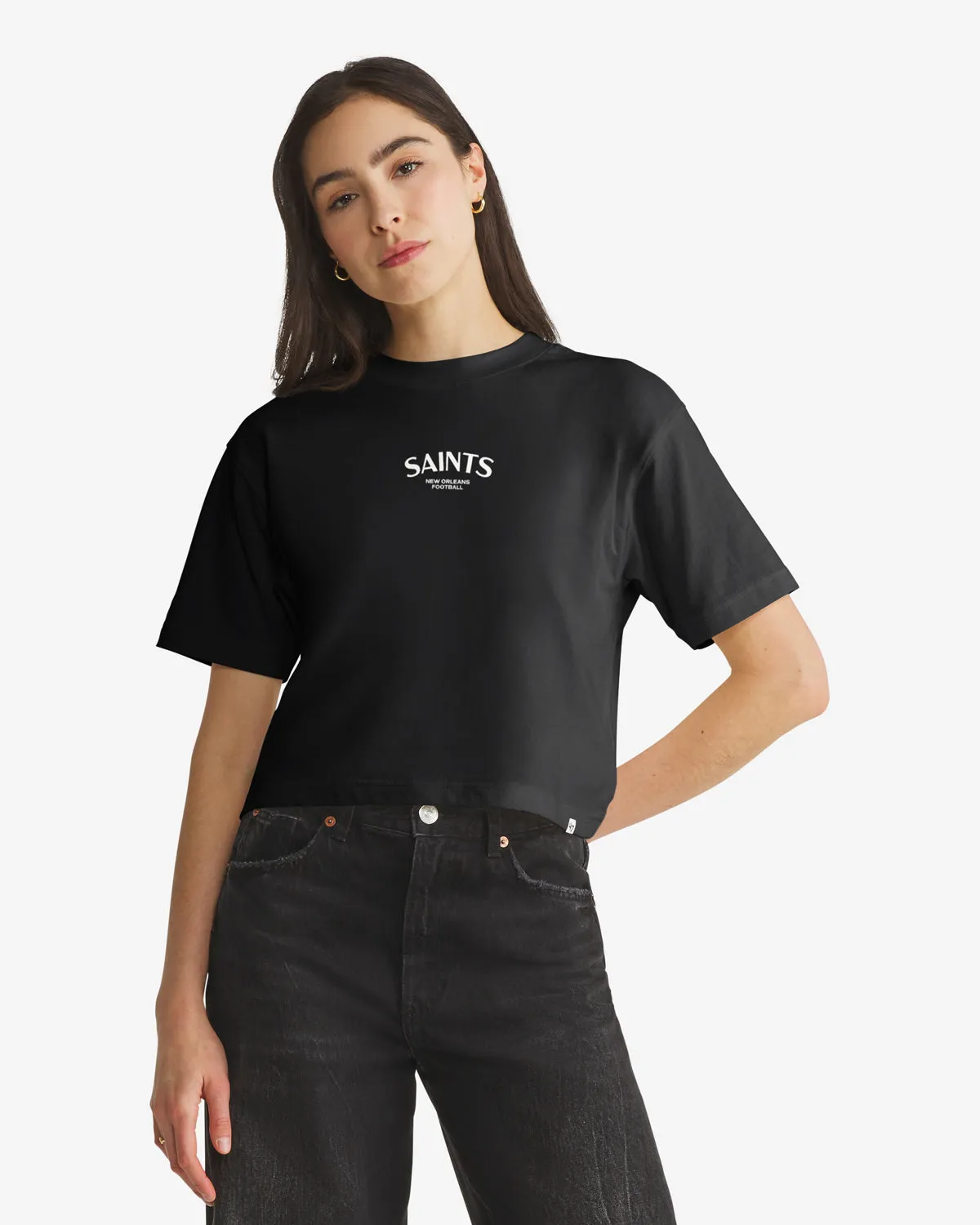 NEW ORLEANS SAINTS HADRIAN '47 FOUNDATION CROP TEE WOMENS sold by 47 product image thumbnail 2