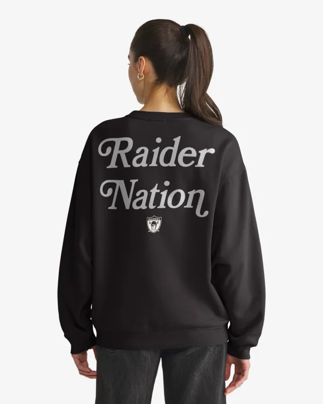 LAS VEGAS RAIDERS HISTORIC SHOUT IT OUT '47 OVERSIZED CREW WOMENS made by 47