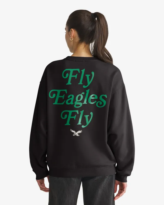PHILADELPHIA EAGLES HISTORIC SHOUT IT OUT '47 OVERSIZED CREW WOMENS made by 47