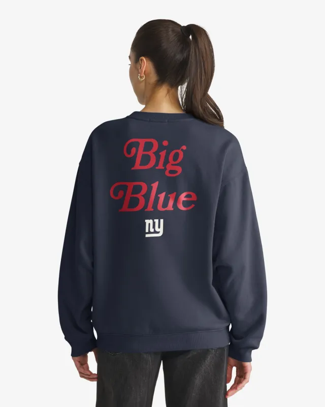 NEW YORK GIANTS HISTORIC SHOUT IT OUT '47 OVERSIZED CREW WOMENS made by 47