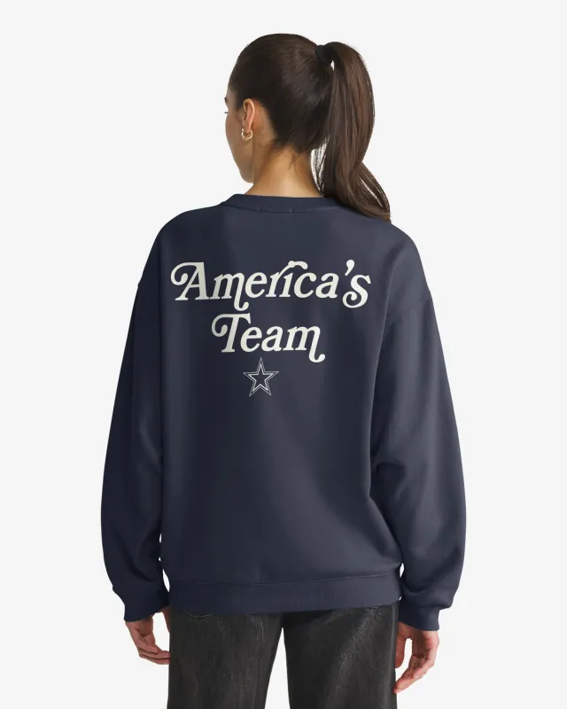 DALLAS COWBOYS SHOUT IT OUT '47 OVERSIZED CREW WOMENS made by 47