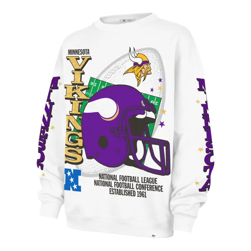 MINNESOTA VIKINGS THUNDEROUS '47 WOMEN'S OVERSIZED CREW made by 47