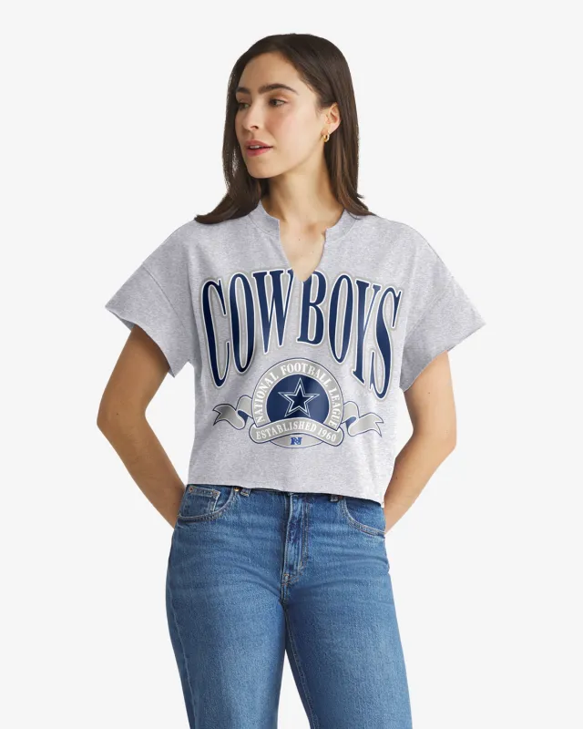 DALLAS COWBOYS BANNERS OUT '47 OVERSIZED NOTCH NECK TEE WOMENS made by 47