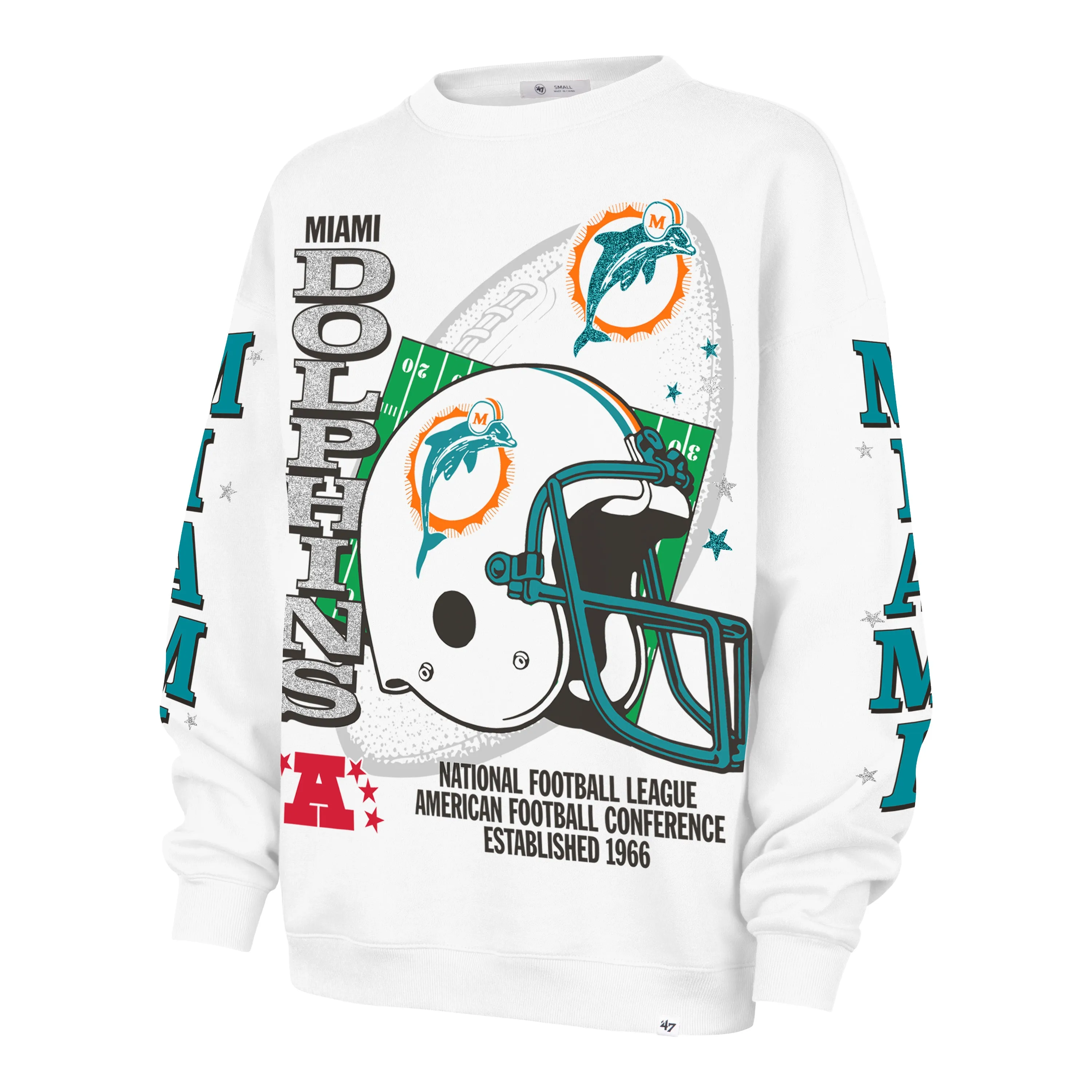 MIAMI DOLPHINS HISTORIC THUNDEROUS '47 WOMEN'S OVERSIZED CREW sold by 47