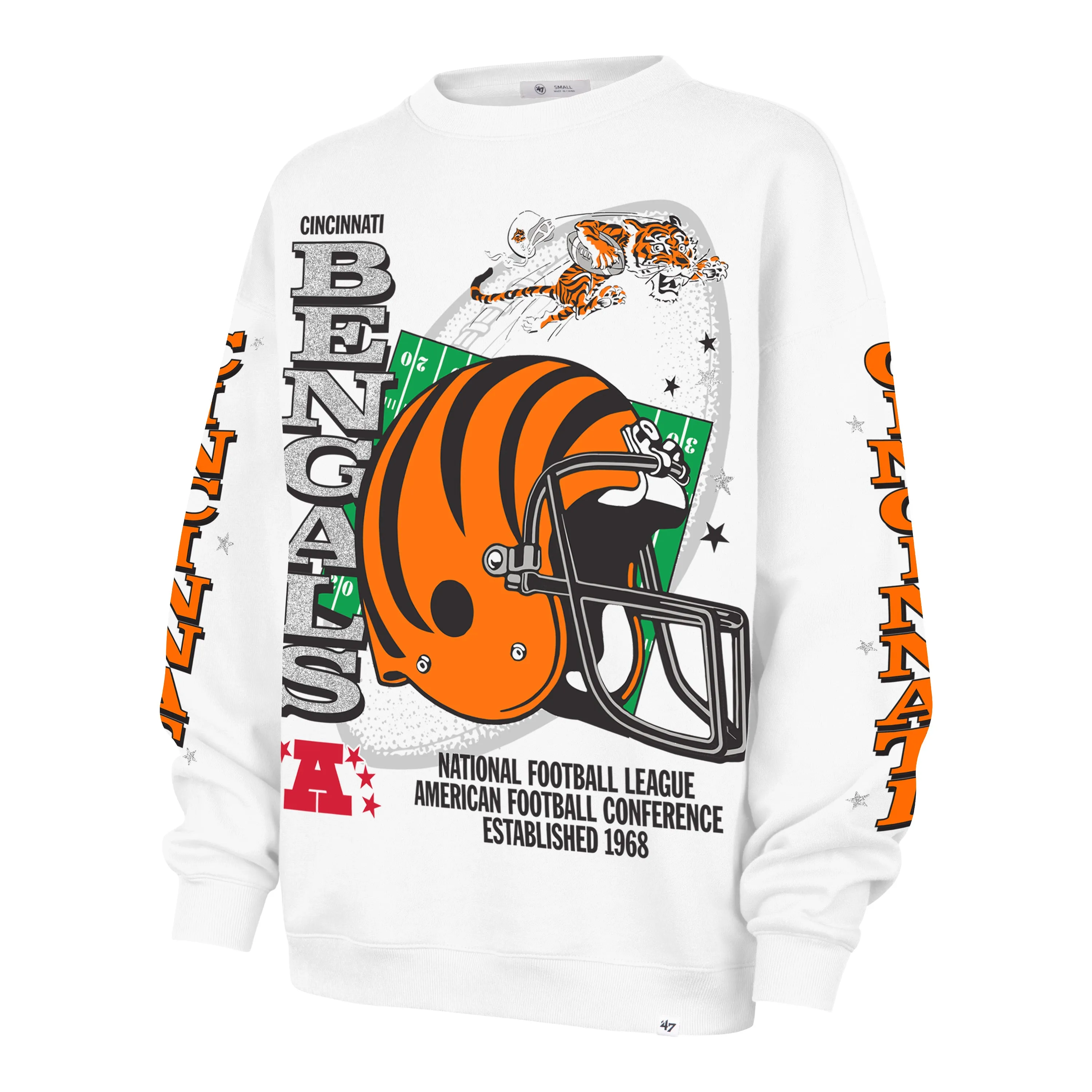 CINCINNATI BENGALS HISTORIC THUNDEROUS '47 WOMEN'S OVERSIZED CREW sold by 47