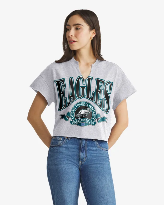 PHILADELPHIA EAGLES BANNERS OUT '47 OVERSIZED NOTCH NECK TEE WOMENS made by 47