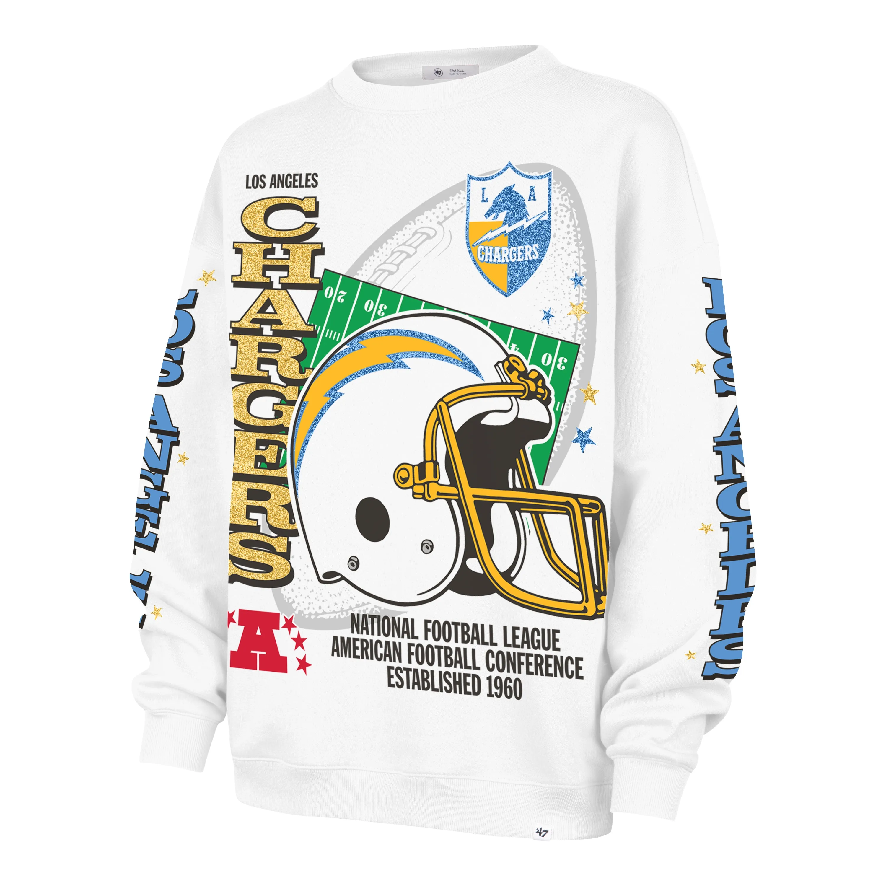 LOS ANGELES CHARGERS HISTORIC THUNDEROUS '47 WOMEN'S OVERSIZED CREW sold by 47