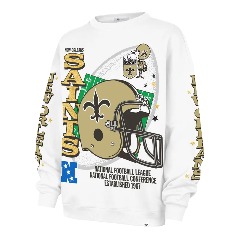 NEW ORLEANS SAINTS HISTORIC THUNDEROUS '47 WOMEN'S OVERSIZED CREW made by 47