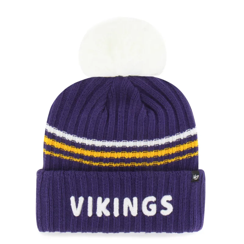MINNESOTA VIKINGS FUZZY SCRIPT '47 WOMEN'S CUFF KNIT made by 47