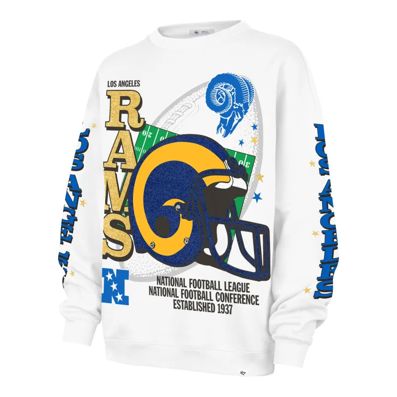 LOS ANGELES RAMS HISTORIC THUNDEROUS '47 WOMEN'S OVERSIZED CREW made by 47