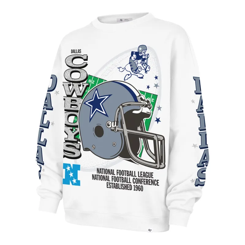DALLAS COWBOYS HISTORIC THUNDEROUS '47 WOMEN'S OVERSIZED CREW made by 47