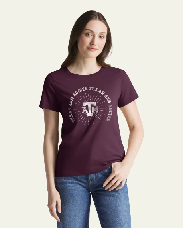TEXAS A&M AGGIES SHINE LINES '47 WOMEN'S EVERYDAY TEE made by 47