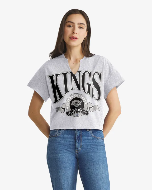 LOS ANGELES KINGS BANNERS OUT '47 WOMEN'S OVERSIZED NOTCH NECK TEE made by 47