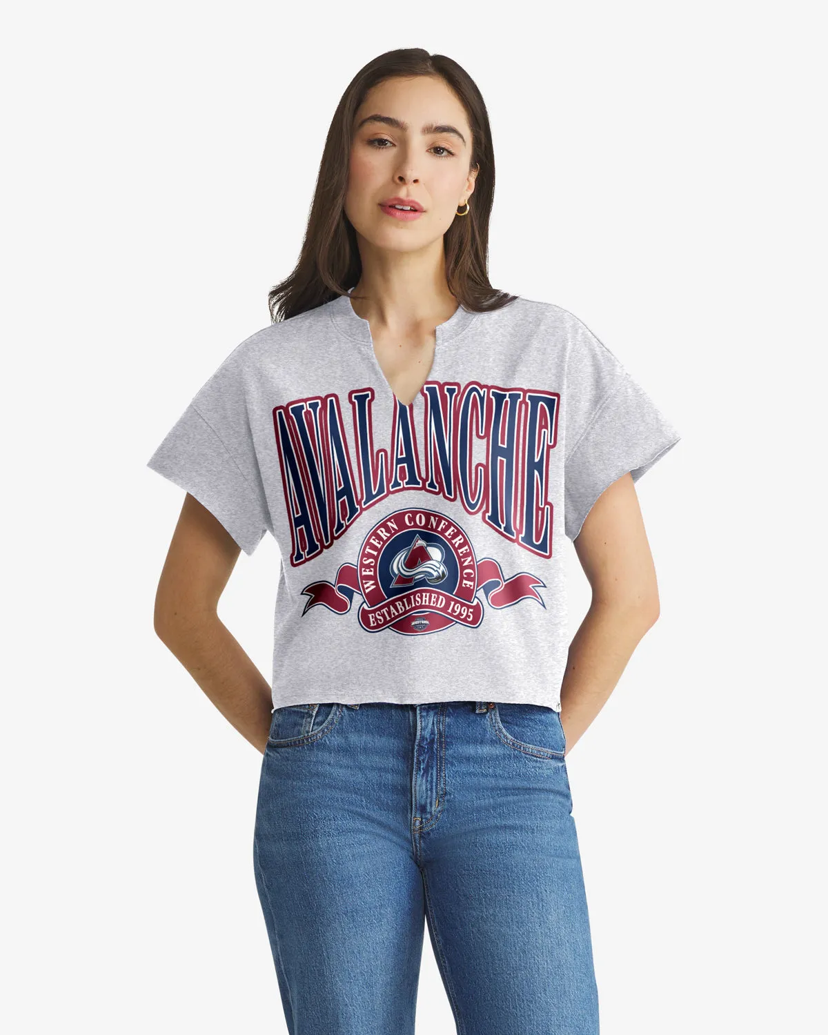 COLORADO AVALANCHE BANNERS OUT '47 WOMEN'S OVERSIZED NOTCH NECK TEE sold by 47