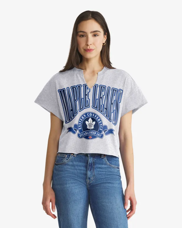 TORONTO MAPLE LEAFS BANNERS OUT '47 WOMEN'S OVERSIZED NOTCH NECK TEE made by 47
