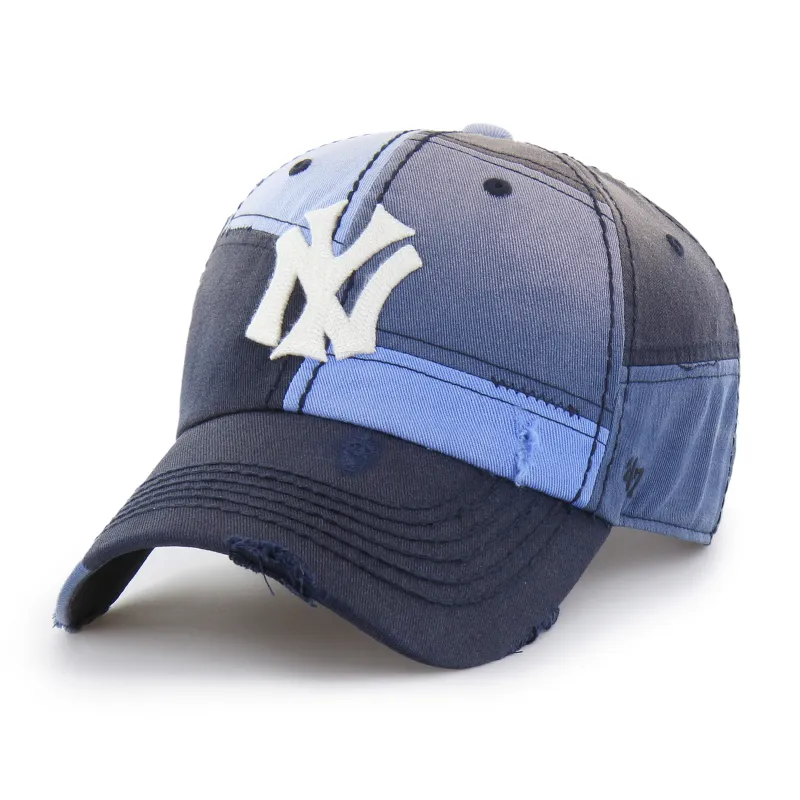 NEW YORK YANKEES COOPERSTOWN WORN IN PATCHED '47 CLEAN UP made by 47