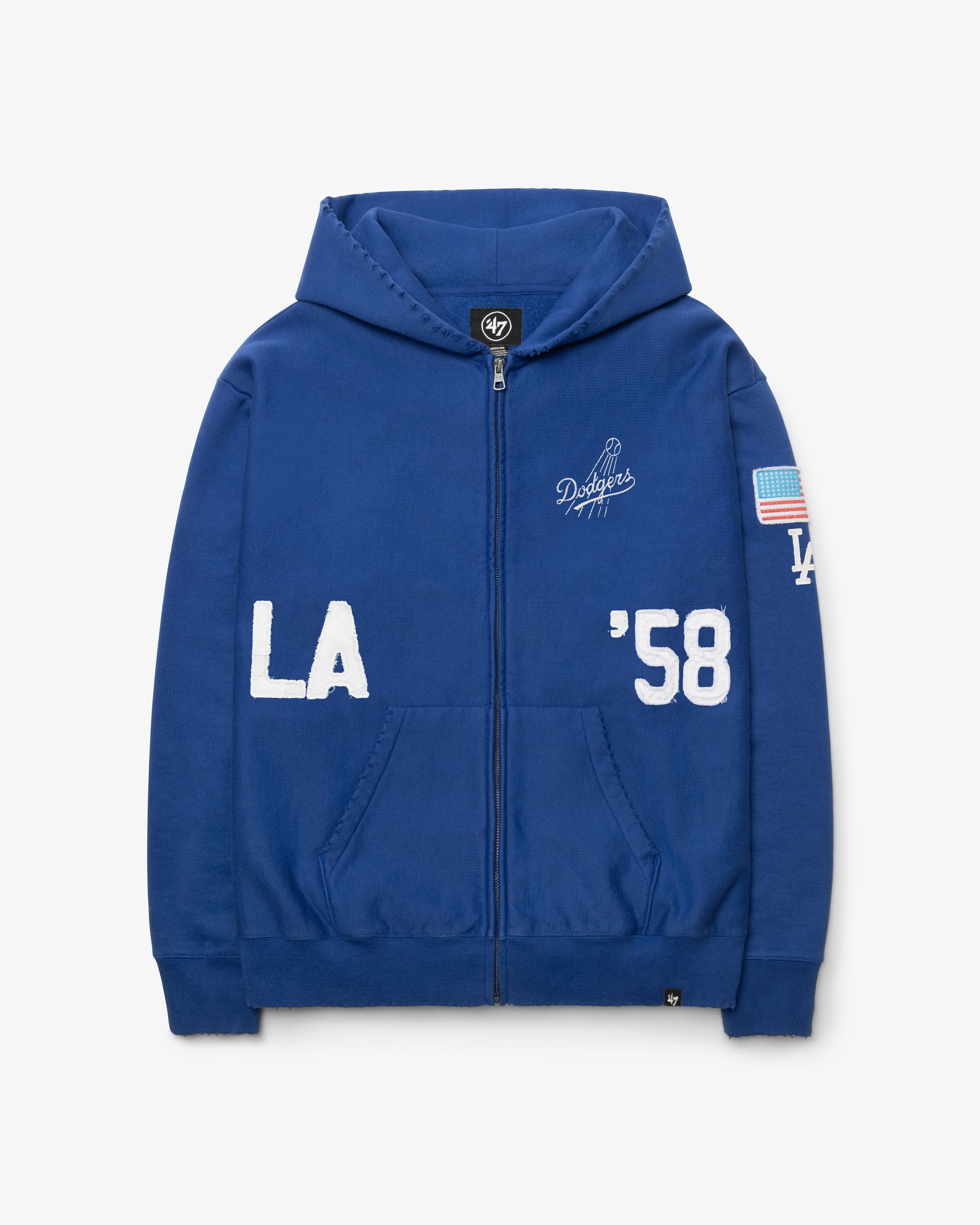 LOS ANGELES DODGERS COOPERSTOWN FIRST NINE DISTRESSED '47 FULL ZIP HOOD sold by 47 product image thumbnail 2