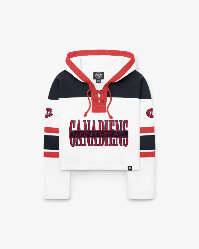 MONTREAL CANADIENS CUT THRU CROPPED '47 WOMEN'S SUPERIOR LACER HOOD made by 47