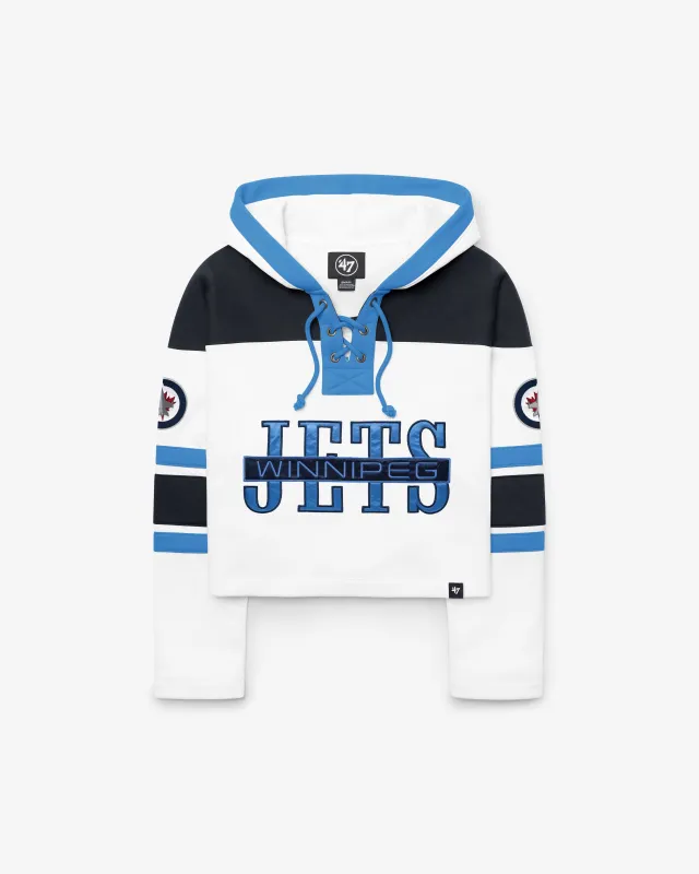 WINNIPEG JETS CUT THRU CROPPED '47 WOMEN'S SUPERIOR LACER HOOD made by 47